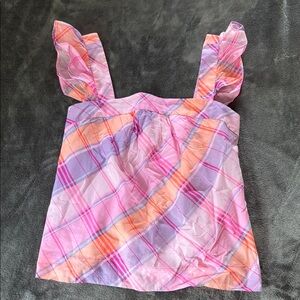 Lilly Pulitzer Pink and Purple Plaid Sleeveless Top